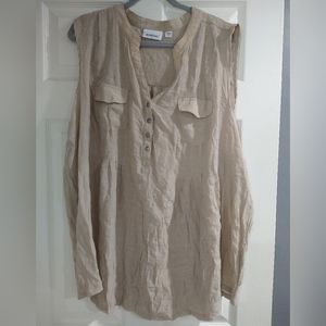 Avenue 30/32 linen tan sleeveless top